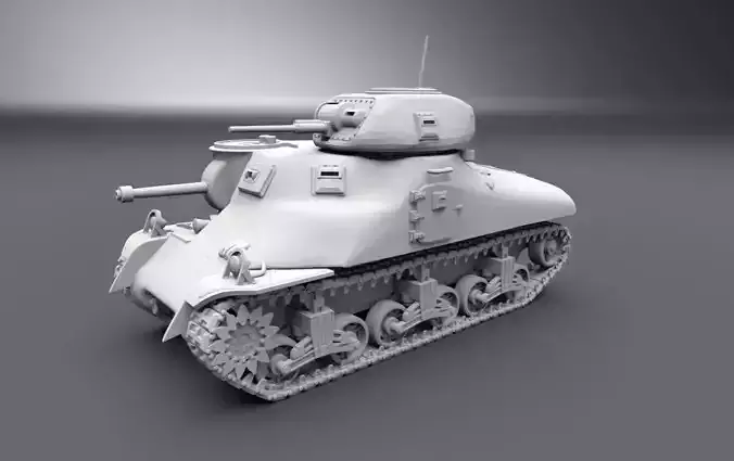 M3 Grant Cast Hull Scale model 3D print model