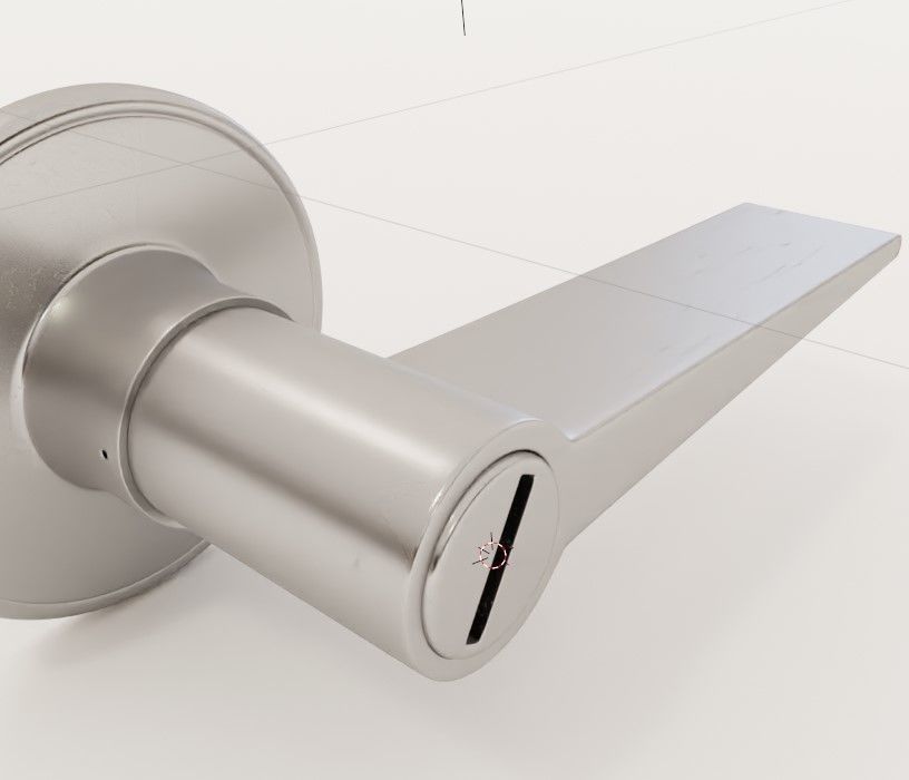 Realistic Door Lever Handle privacy door for Arch-viz ecommerce 3D model_1