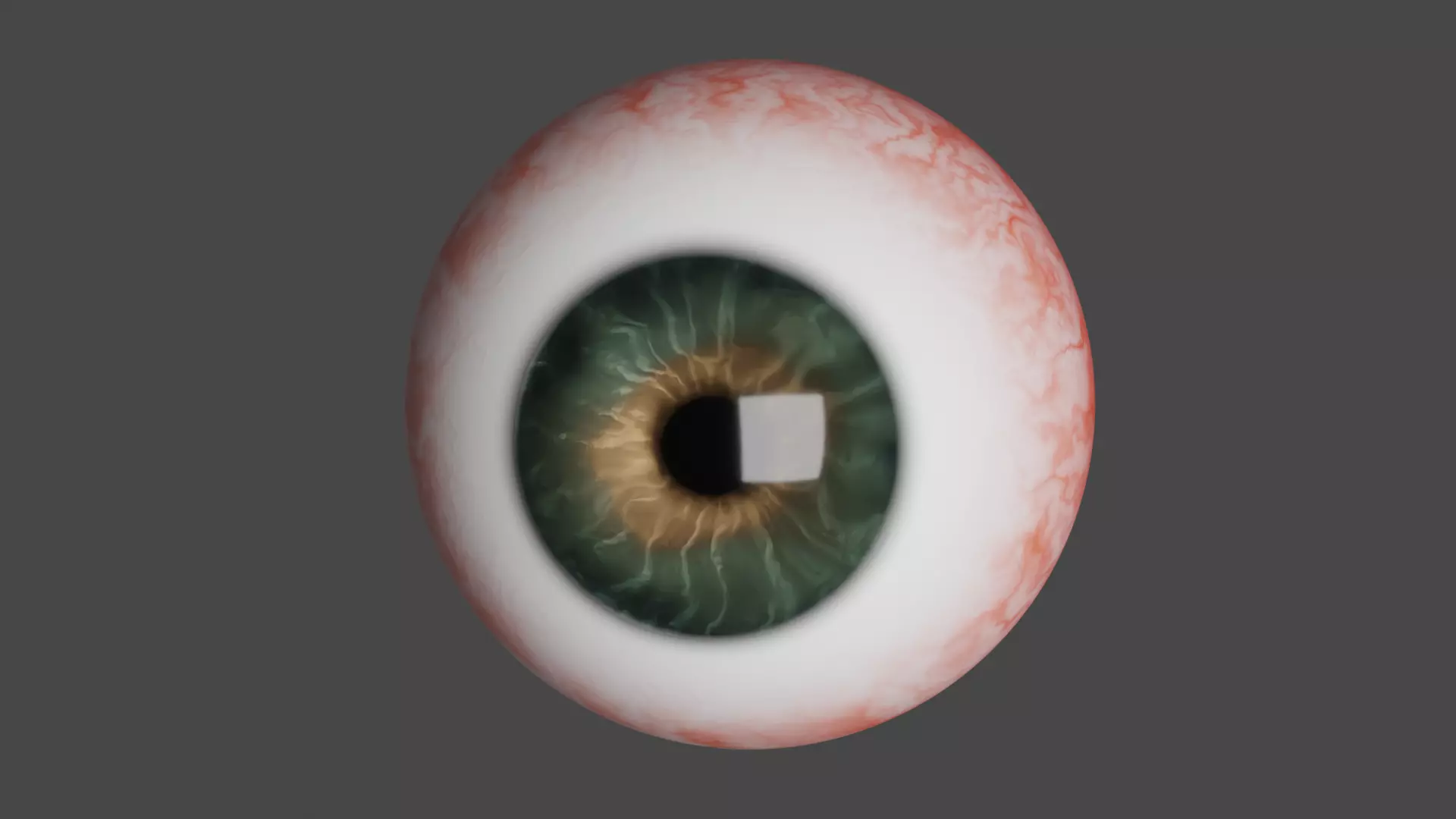 Realistic procedural eyeball with green-brown iris Low-poly 3D model_0