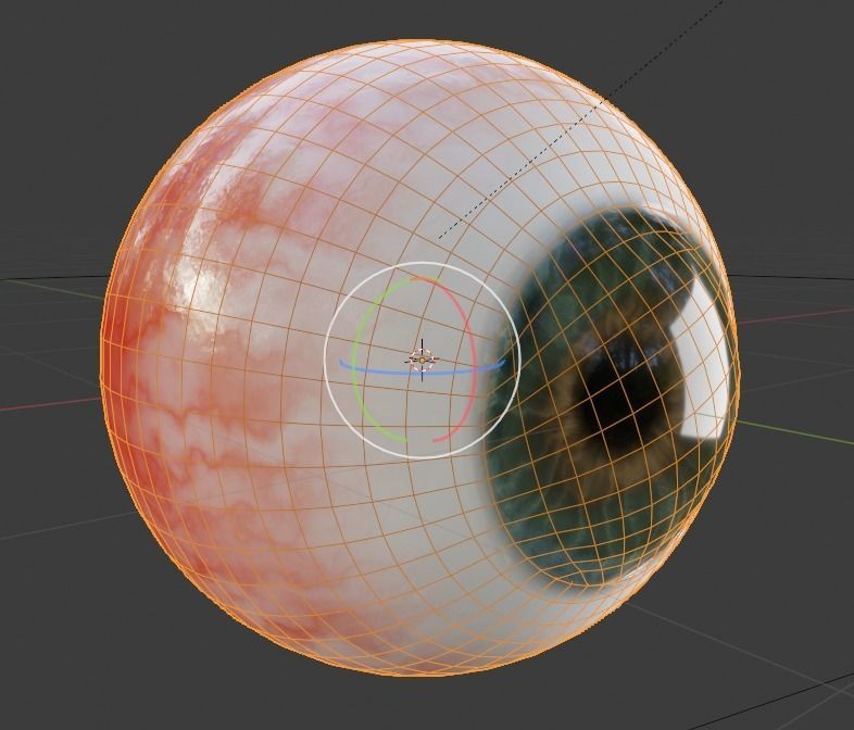 Realistic procedural eyeball with green-brown iris Low-poly 3D model_3