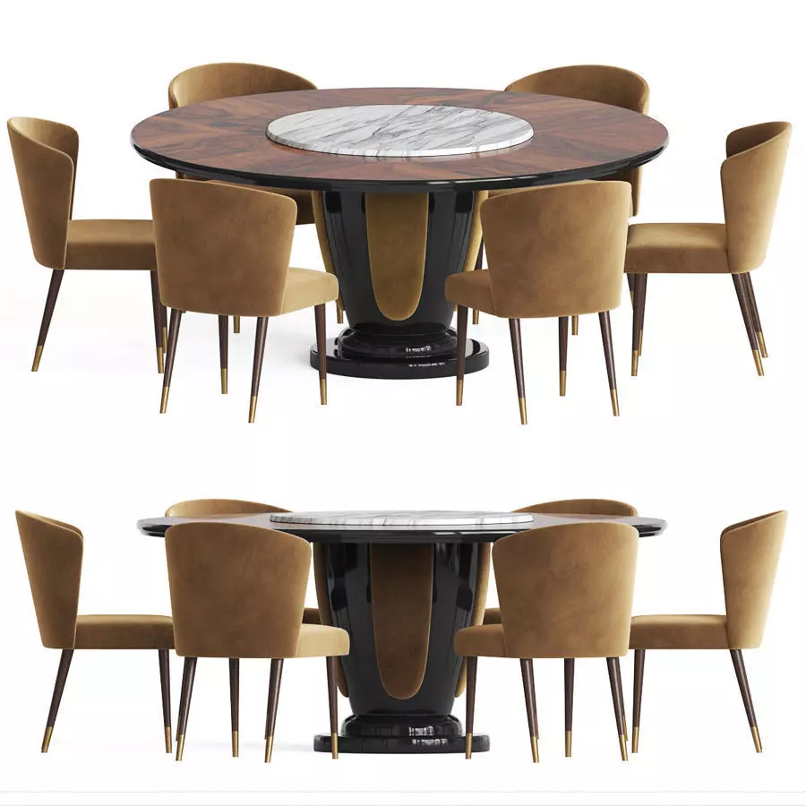 Dinning set chair 3D model_0