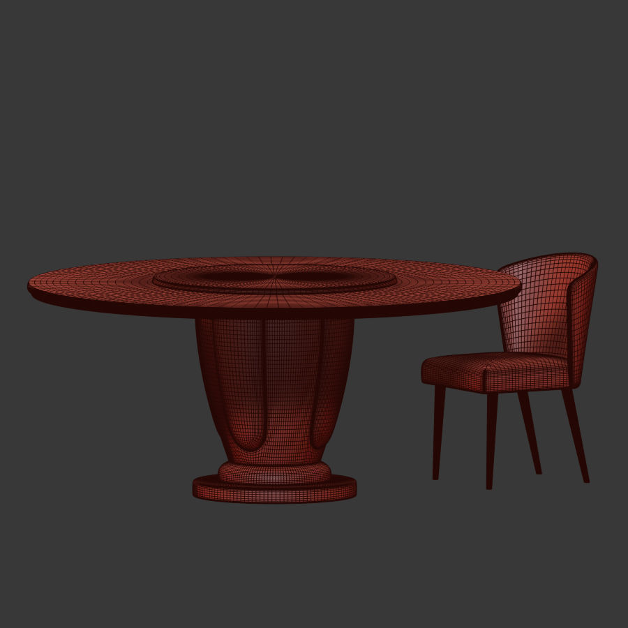Dinning set chair 3D model_4