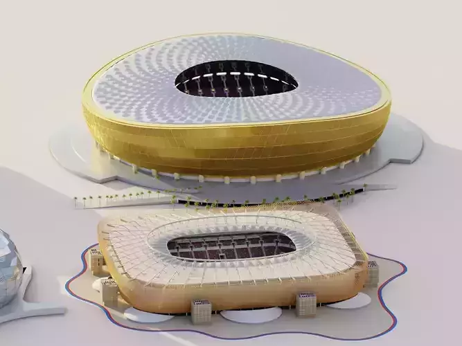 Al rayyan and lusail stadiums fifa world cup 2022 Qatar 3D Model Collection