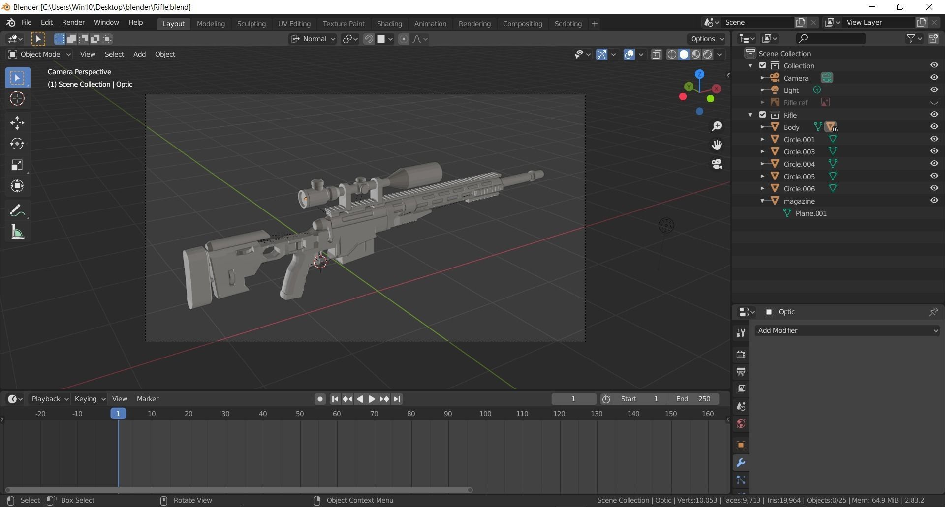 Rifle sniper Free 3D model_1