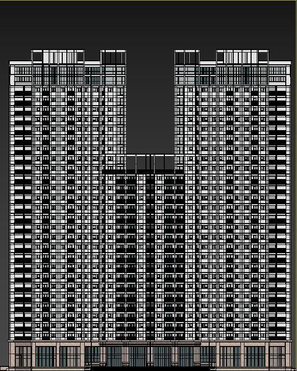 Building 3d model three tall buildings 3D model_4