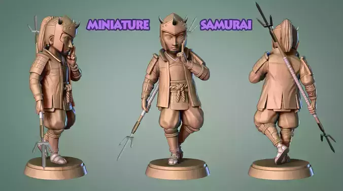 Samurai Miniature 4 -Mini Troop -3D print model