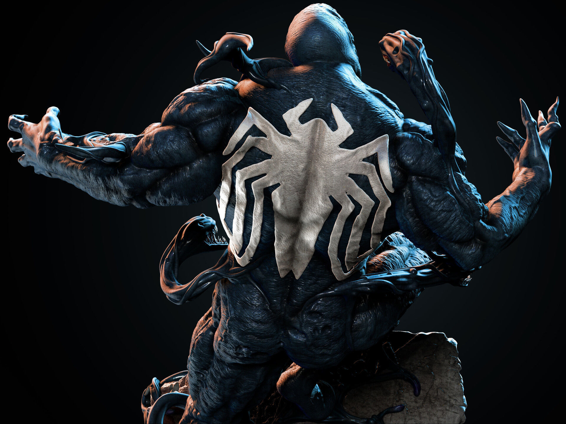 Venom Statue 3D print model_2