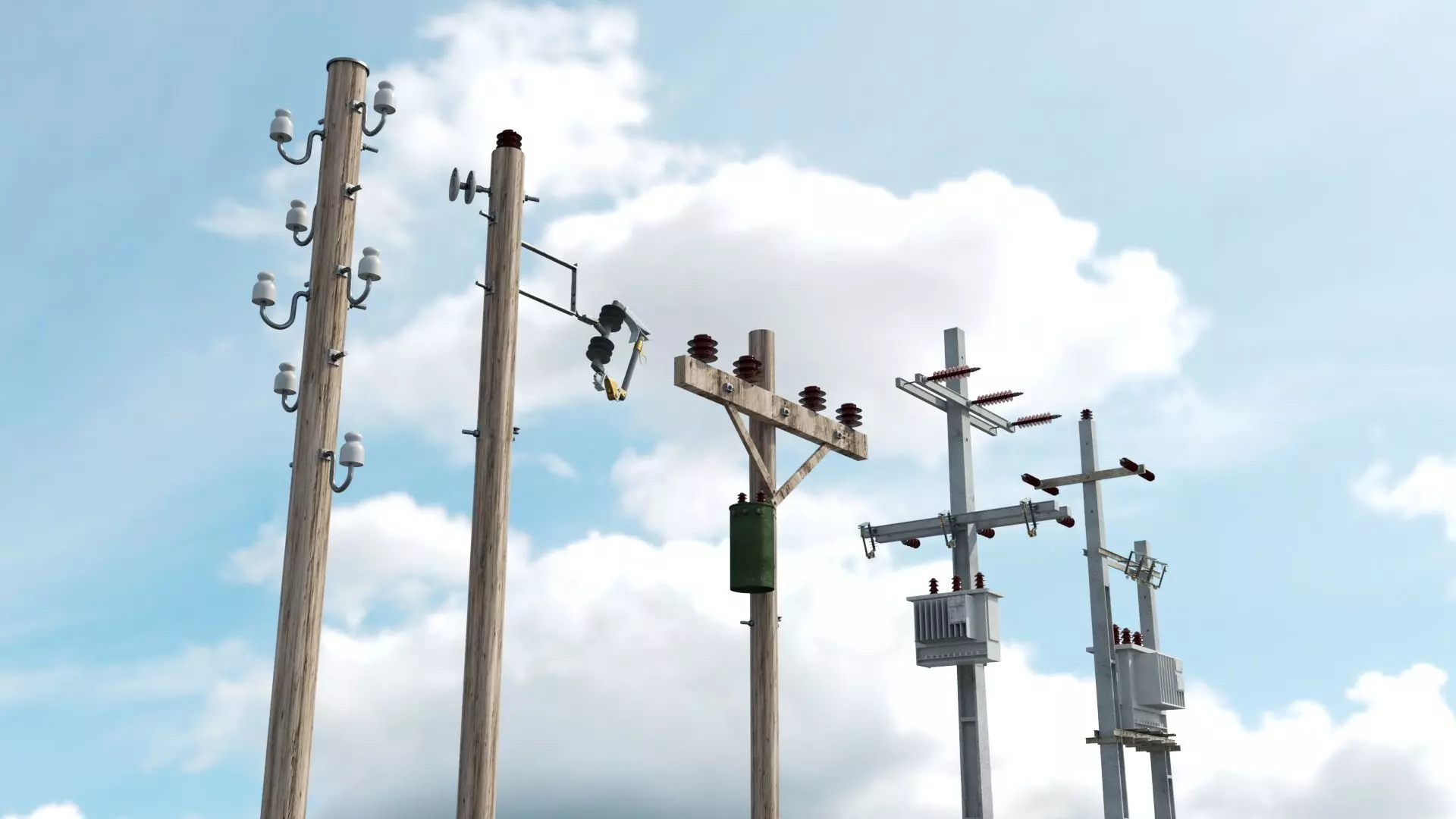 Electric Poles 3D model