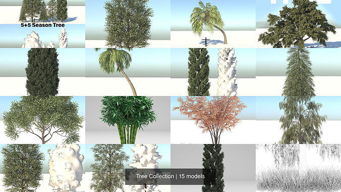 Tree Collection palm with cross 