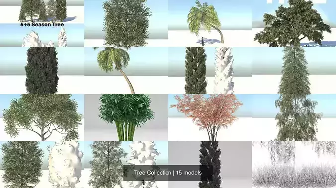 Tree Collection palm with cross 