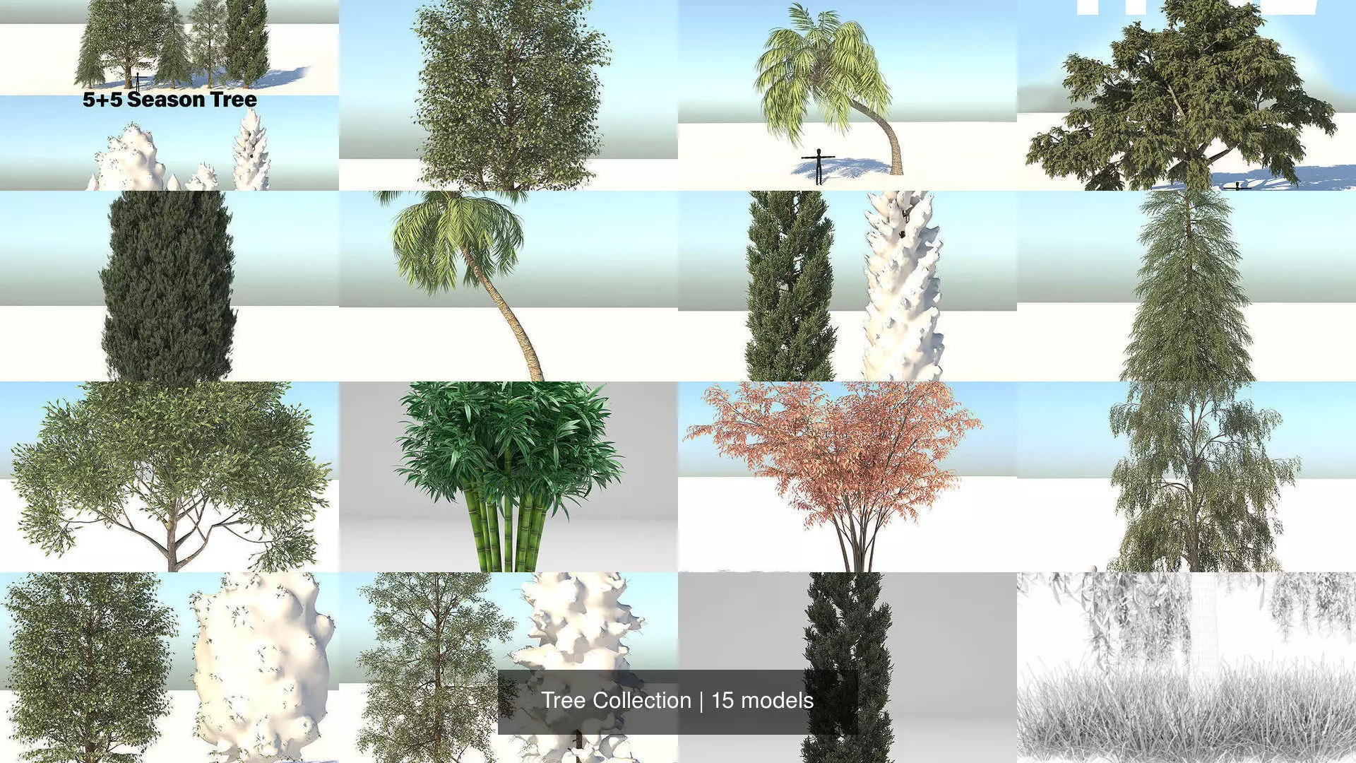 Tree Collection palm with cross _0