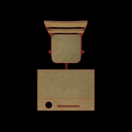 Chair school desk 3D model_3