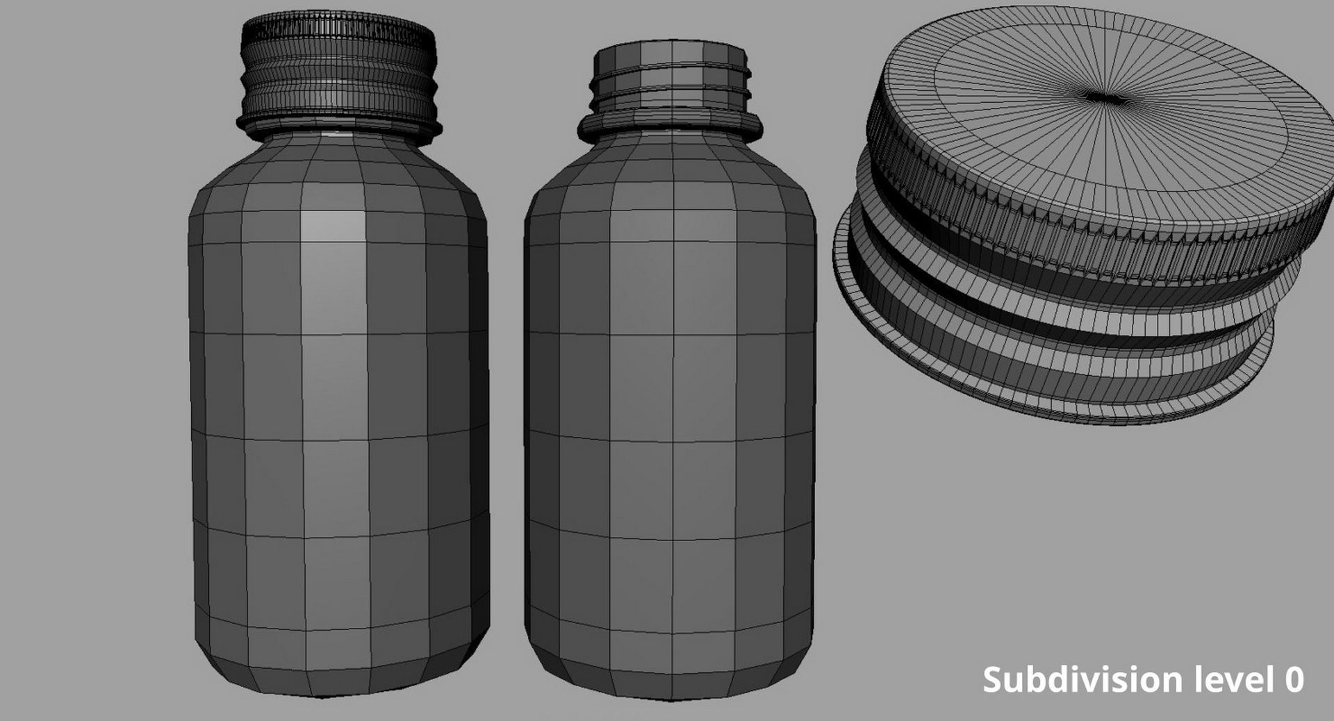 Bottle 3D model plastic jars Low-poly 3D model_6