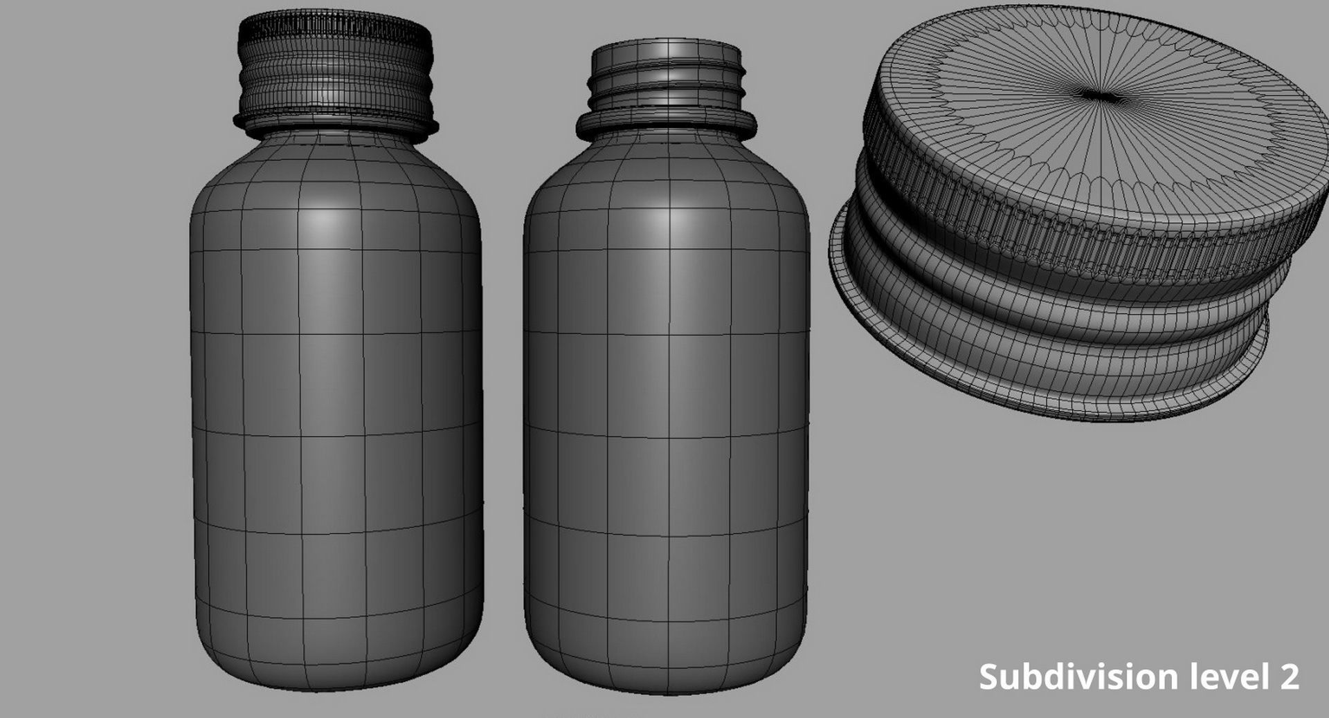 Bottle 3D model plastic jars Low-poly 3D model_7