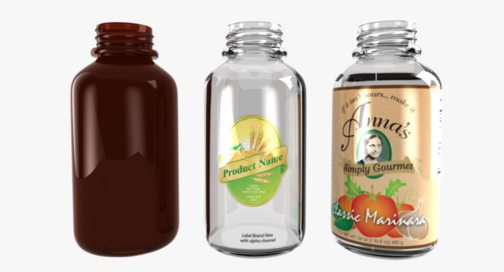 Bottle 3D model plastic jars Low-poly 3D model_1