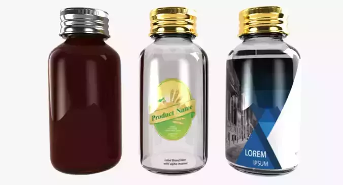 Bottle 3D model plastic jars