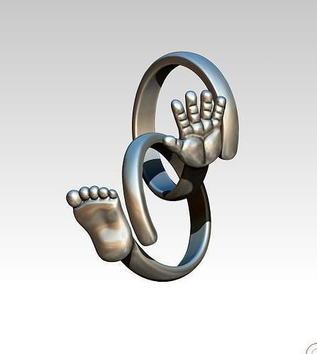 lot of two rings hand foot baby human man woman boy girl 3D print model