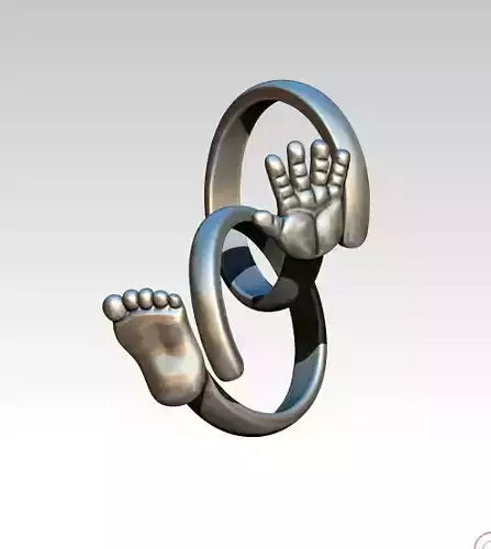 lot of two rings hand foot baby human man woman boy girl 3D print model