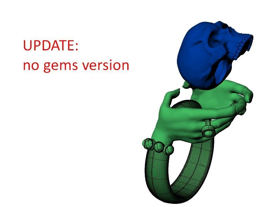 Ring Hands holding skull  3D print model_19