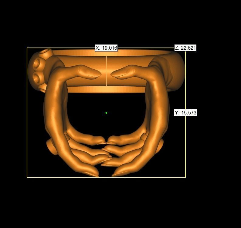 Ring Hands holding skull  3D print model_13