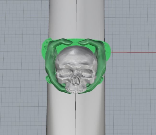 Ring Hands holding skull  3D print model_8