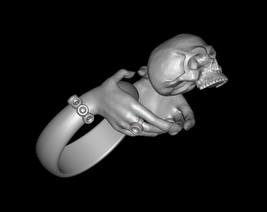 Ring Hands holding skull  3D print model_18