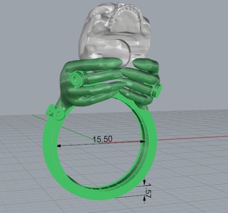 Ring Hands holding skull  3D print model_6
