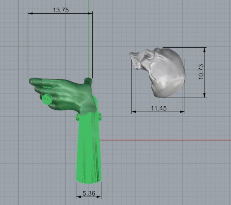 Ring Hands holding skull  3D print model_5