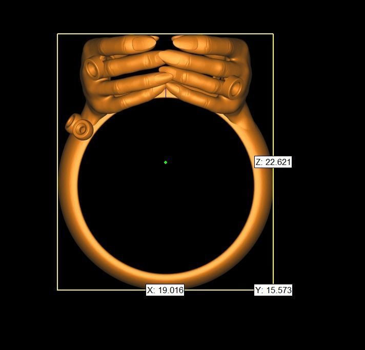 Ring Hands holding skull  3D print model_16