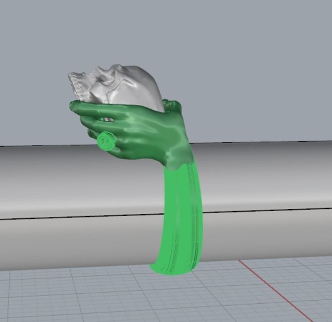 Ring Hands holding skull  3D print model_7