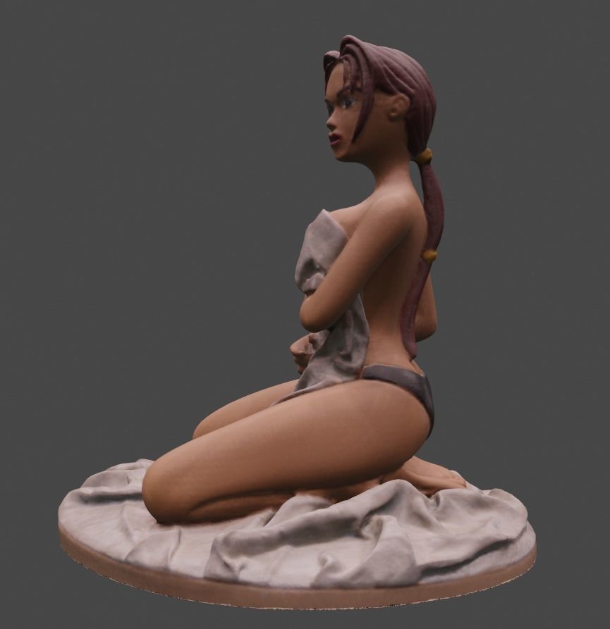 Lara Croft in bed 3D model_4