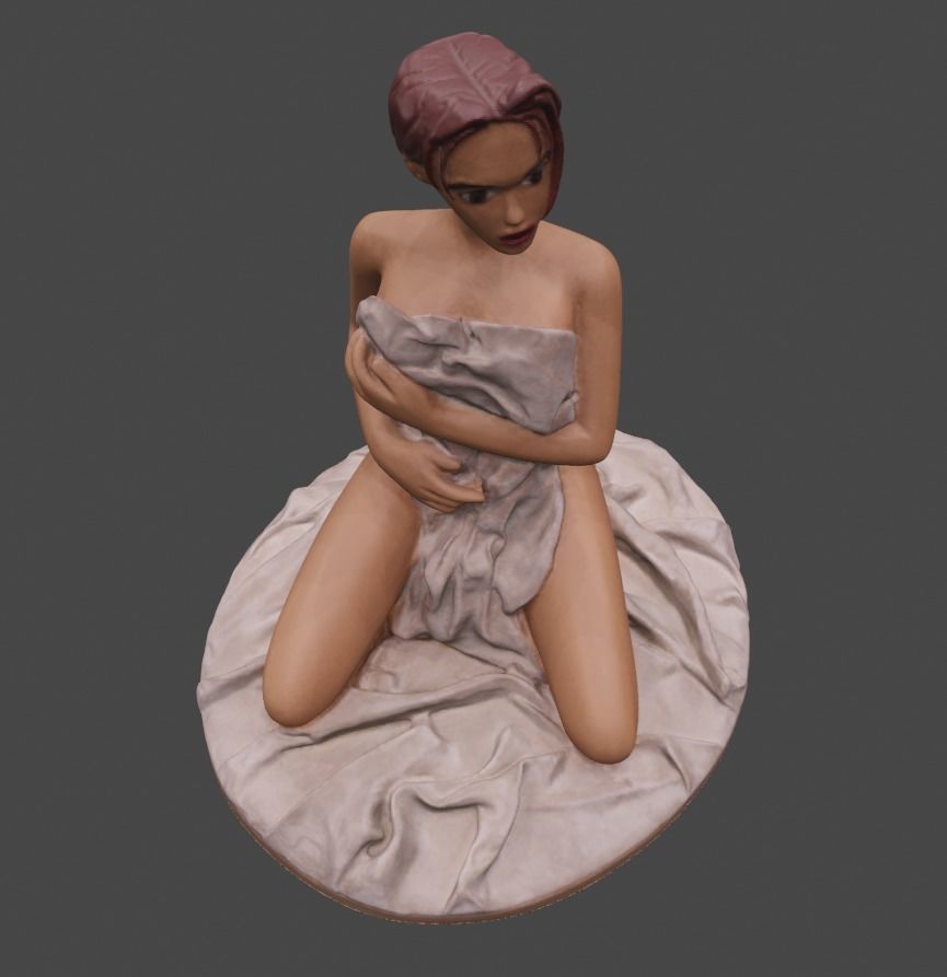 Lara Croft in bed 3D model_1