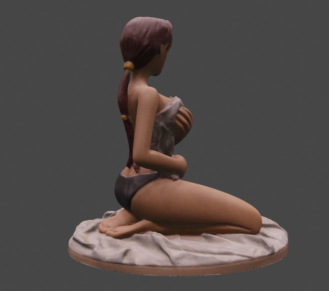 Lara Croft in bed 3D model_6