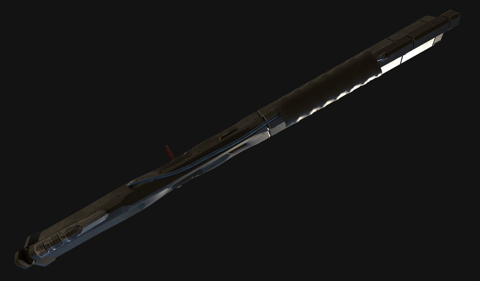 Sci-Fi gun - rifle with flamethrower -Two skins Low-poly 3D model_17