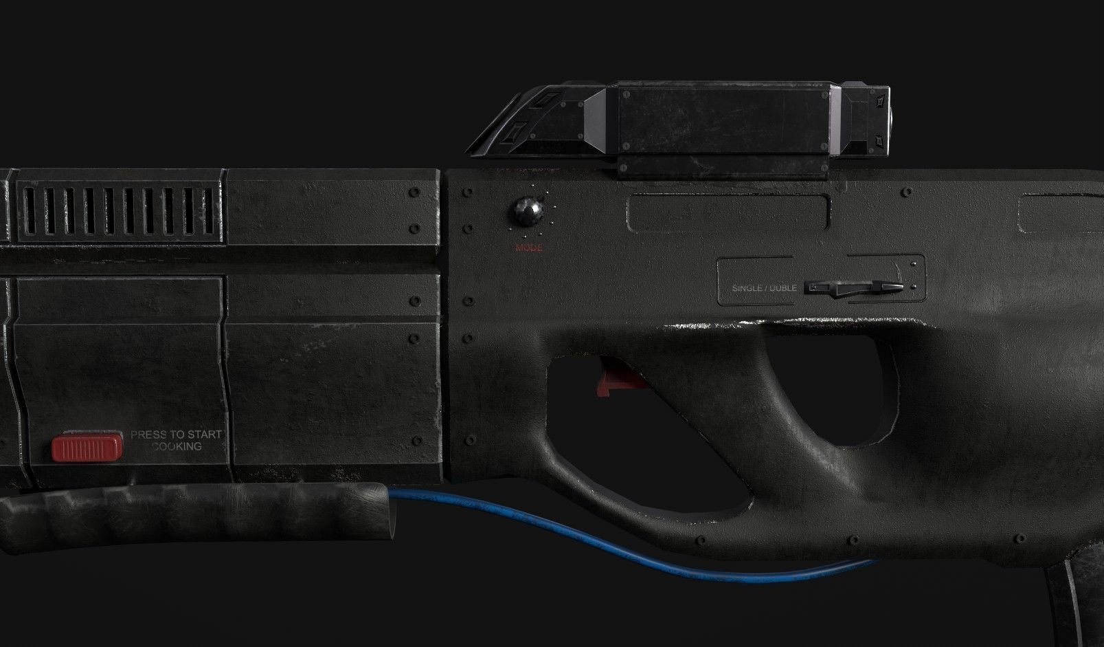 Sci-Fi gun - rifle with flamethrower -Two skins Low-poly 3D model_2