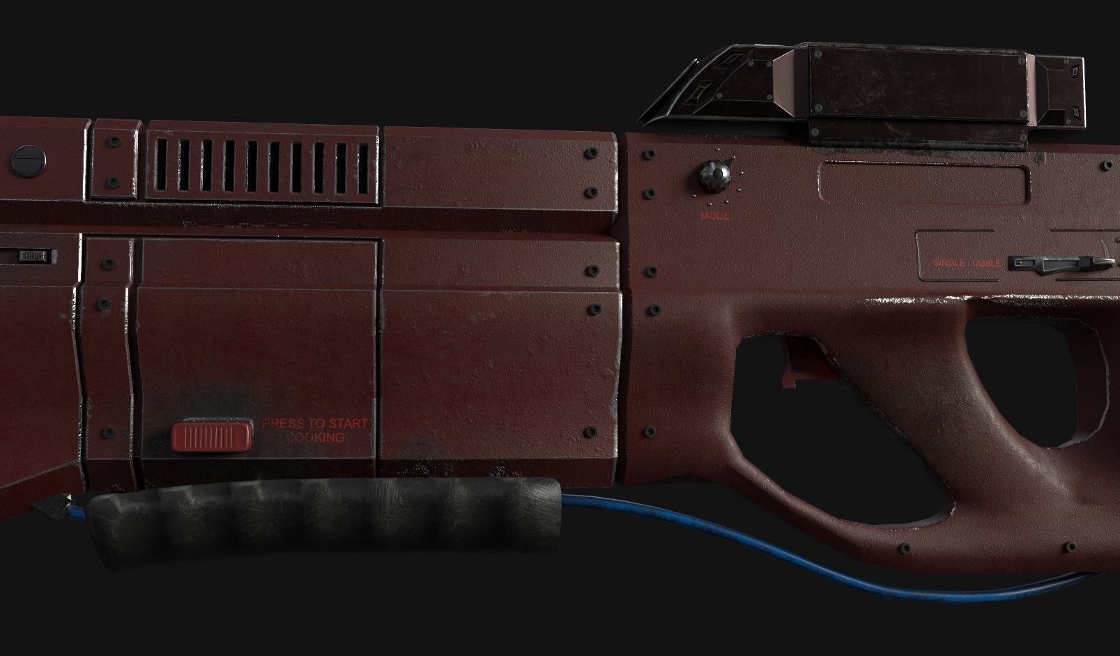 Sci-Fi gun - rifle with flamethrower -Two skins Low-poly 3D model_20