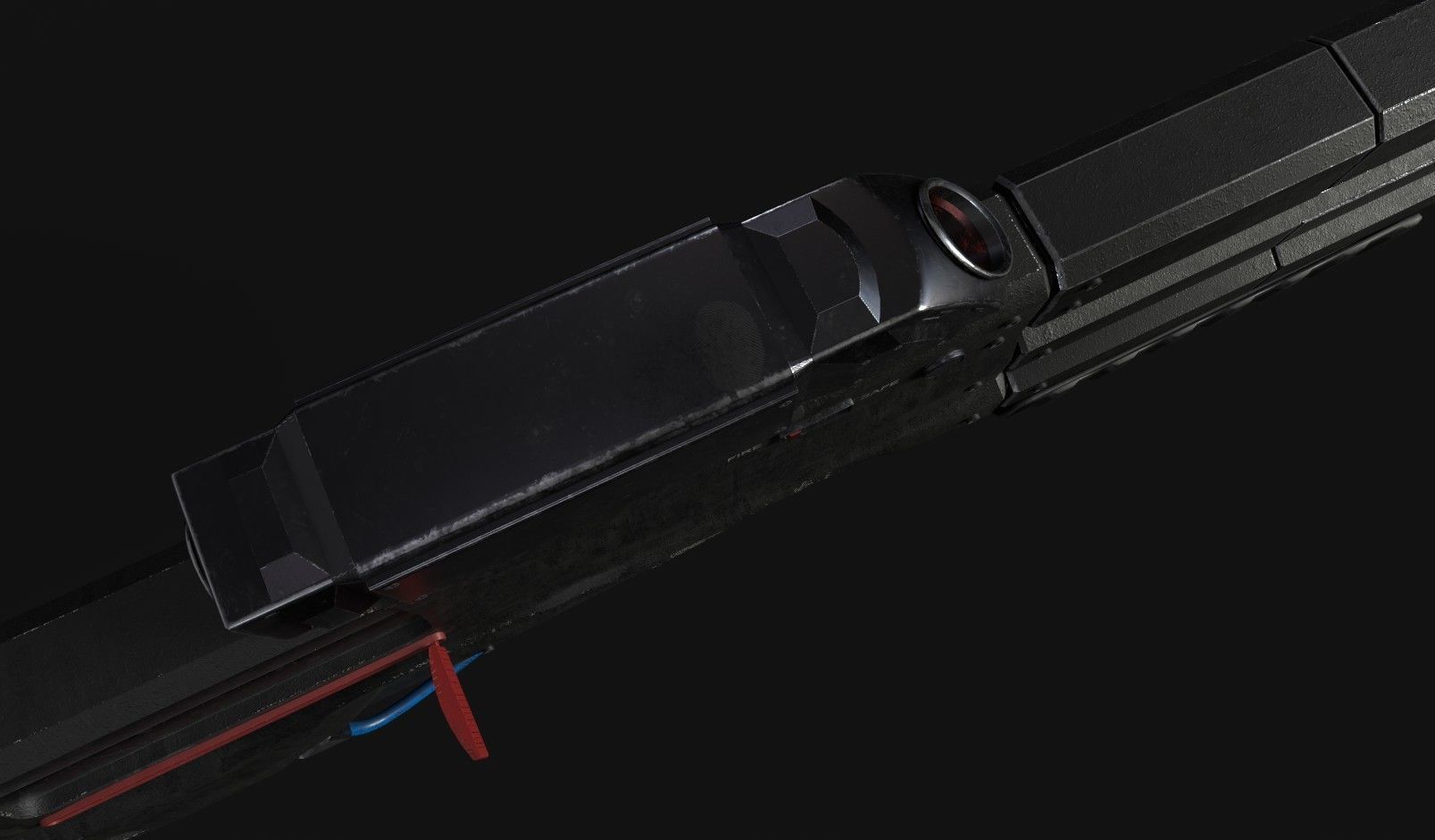 Sci-Fi gun - rifle with flamethrower -Two skins Low-poly 3D model_14