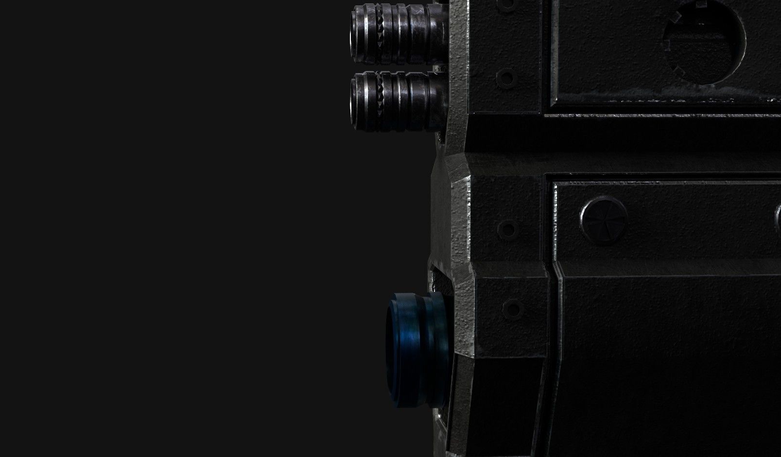 Sci-Fi gun - rifle with flamethrower -Two skins Low-poly 3D model_8