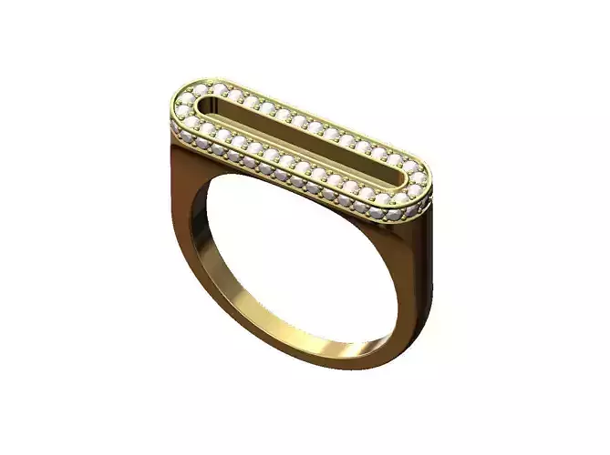 Diamond Flat Top Slot Ring 