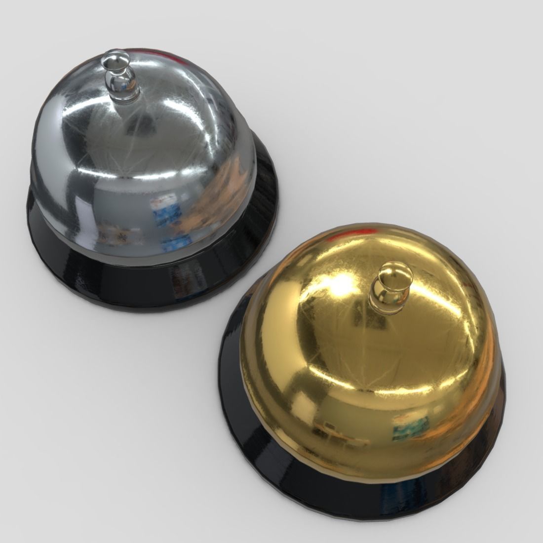 Reception Bell Low-poly 3D model_7
