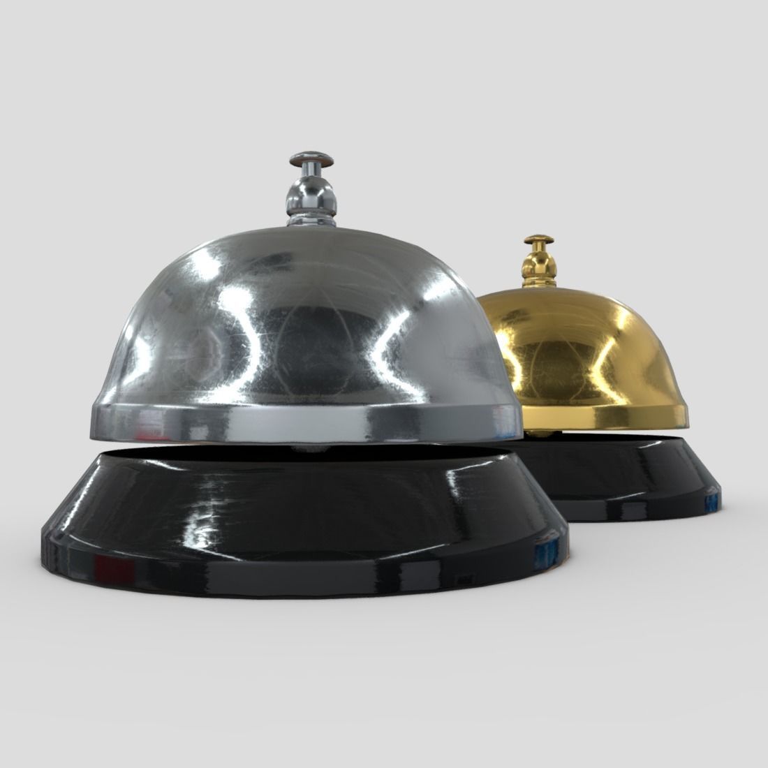 Reception Bell Low-poly 3D model_11