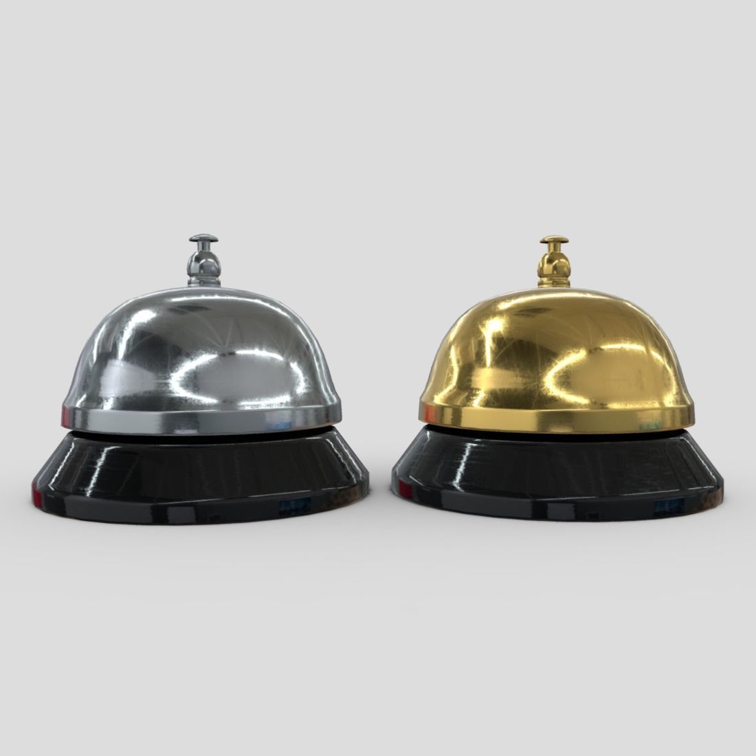 Reception Bell Low-poly 3D model_3
