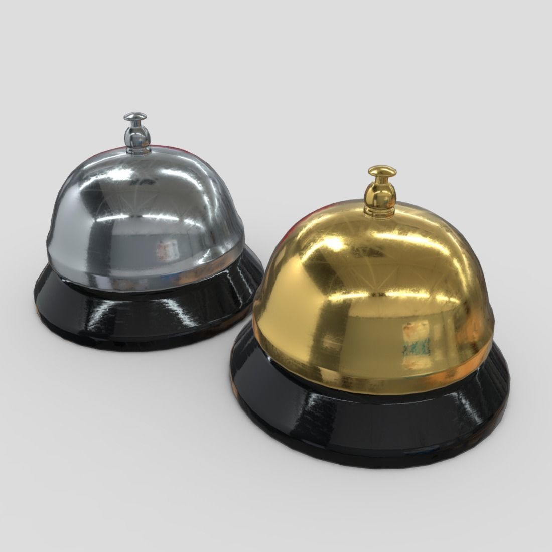Reception Bell Low-poly 3D model_5