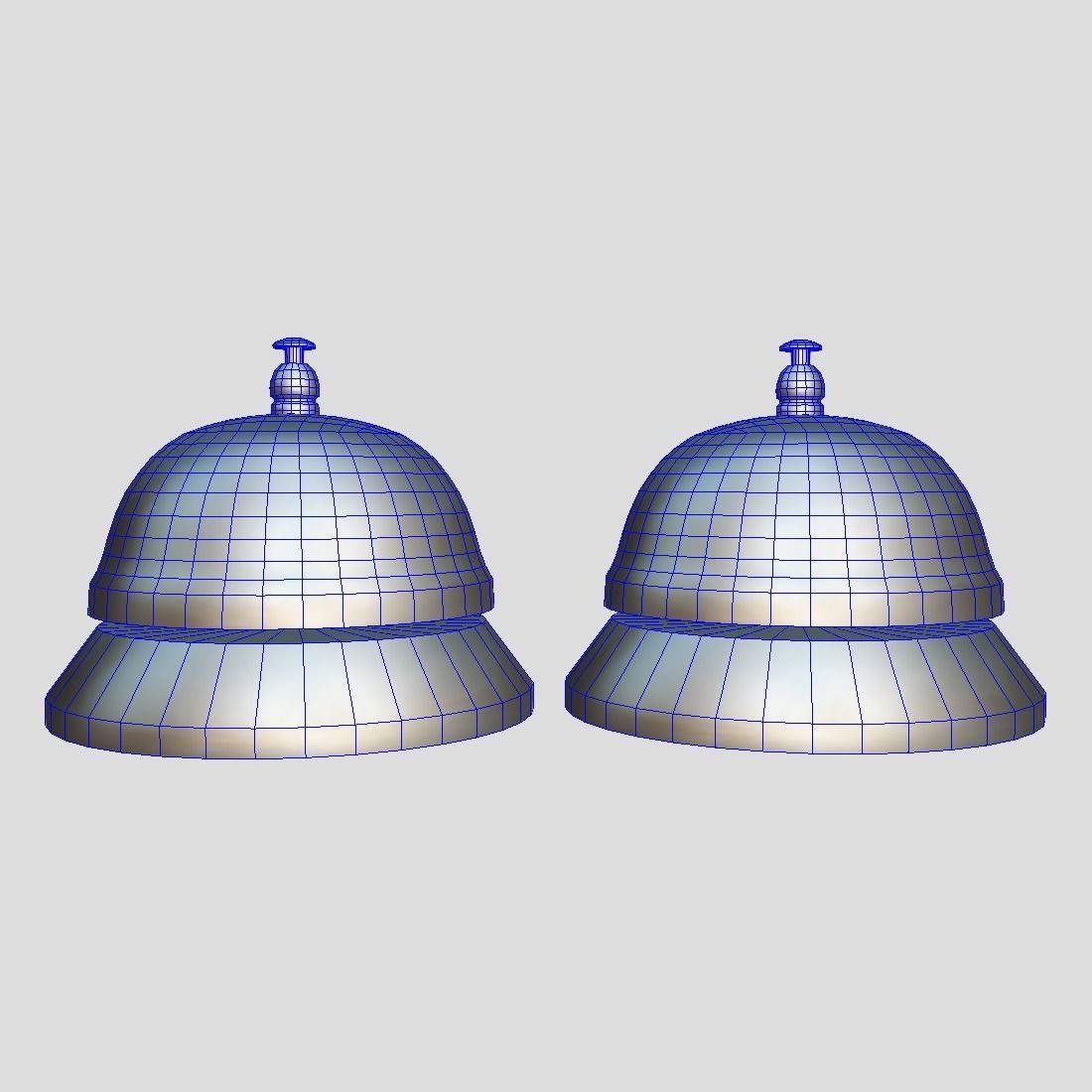 Reception Bell Low-poly 3D model_4
