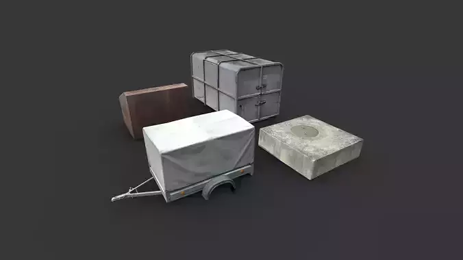 Environment lowpoly props 1