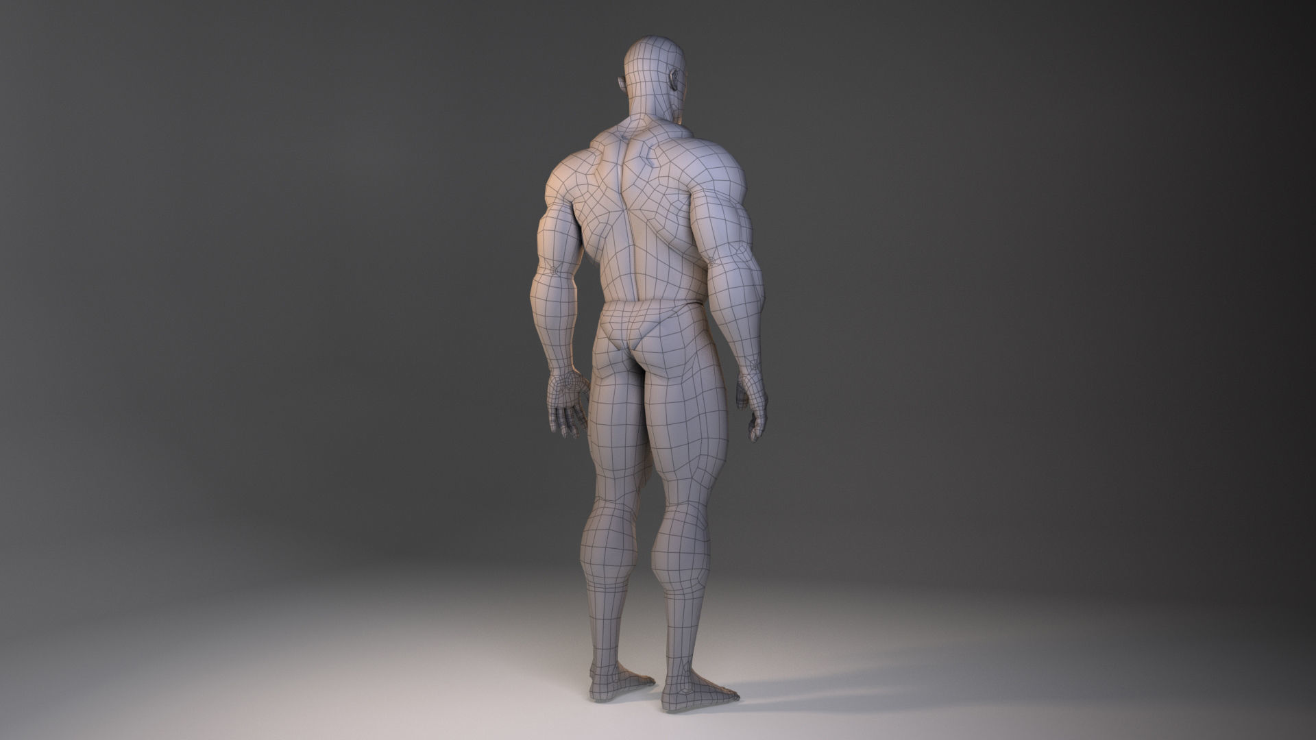 Low Poly Male Body Model Low-poly 3D model_1