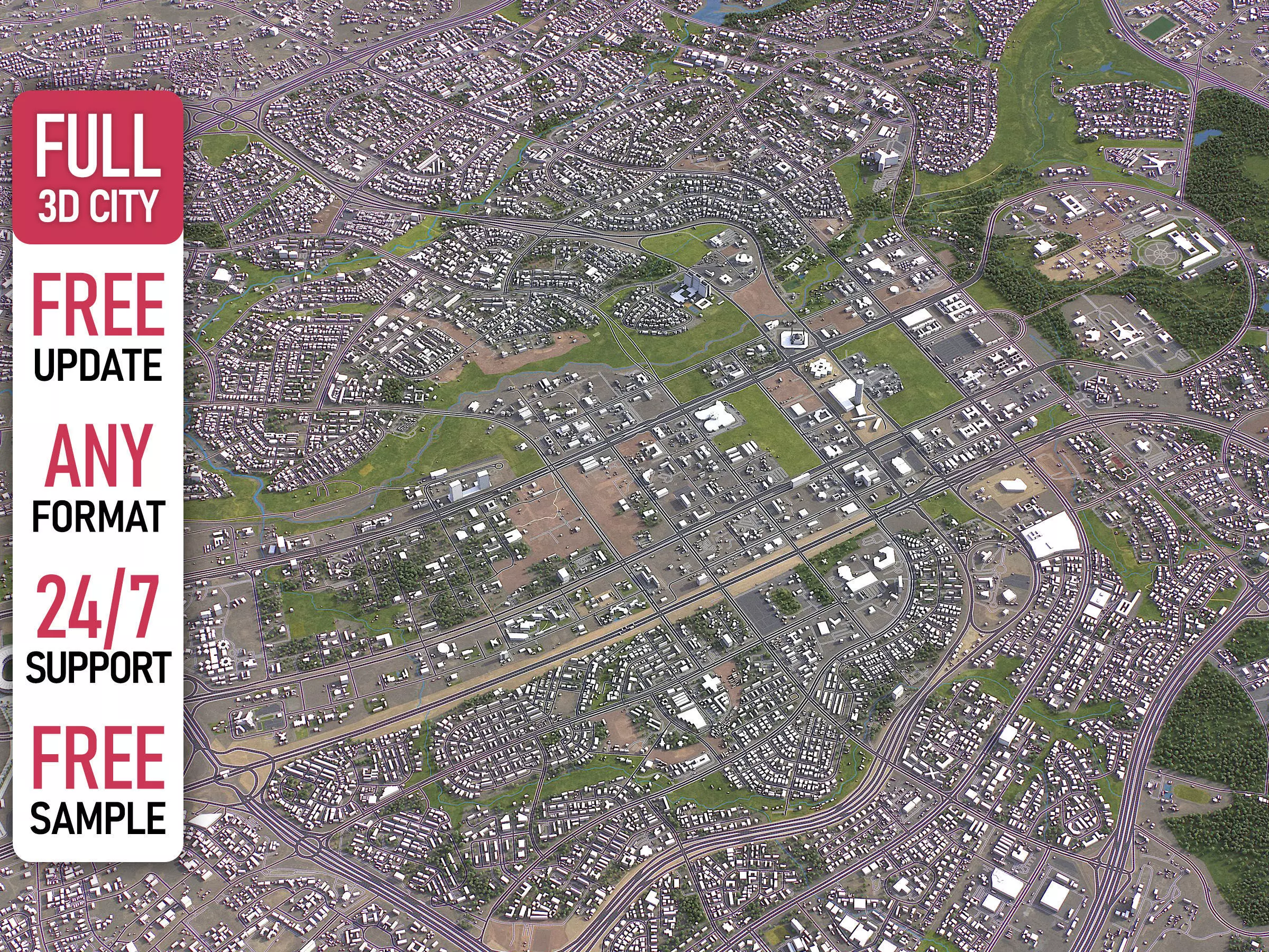 Abuja - 3D City Model Low-poly 3D model_0