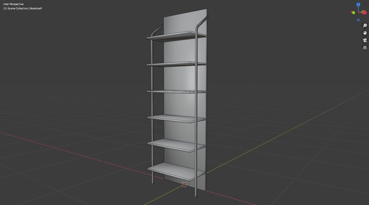 Bookshelf four bookshelves Low-poly 3D model_5