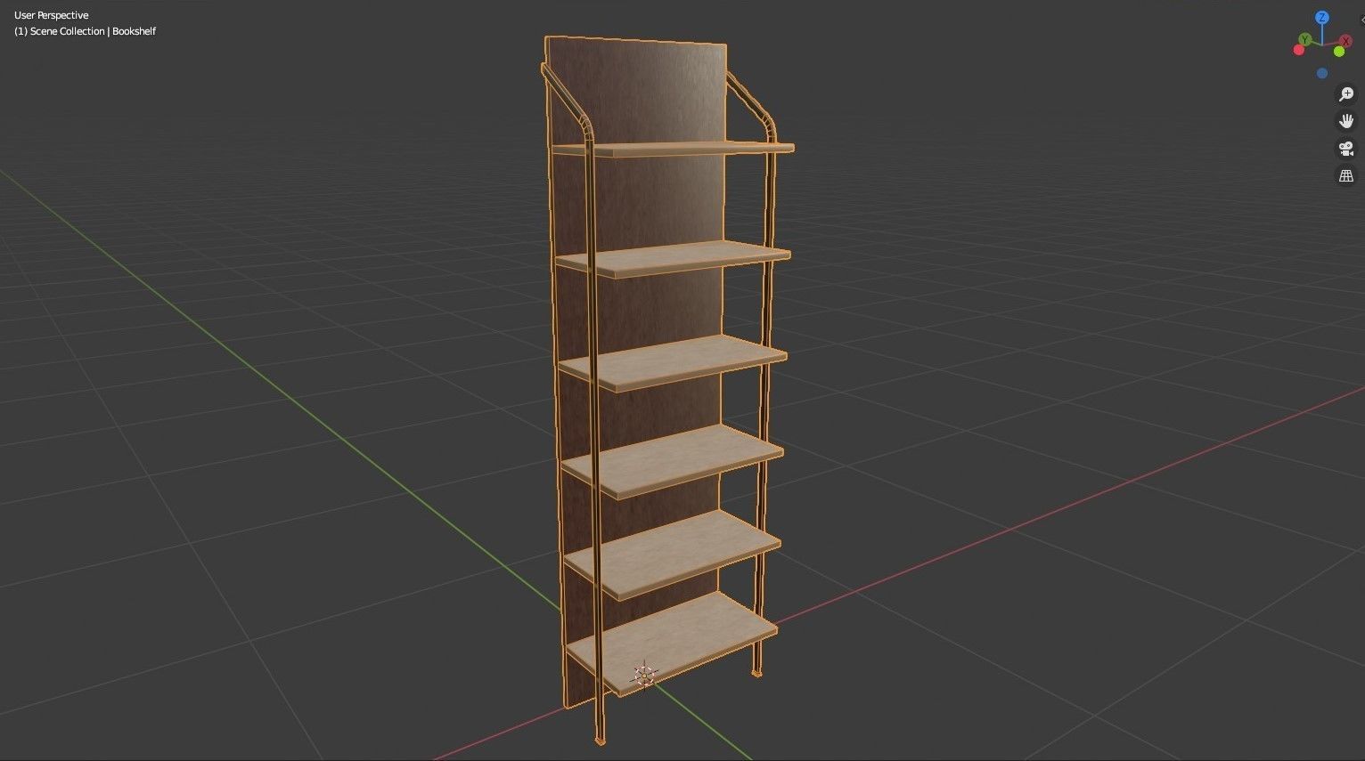 Bookshelf four bookshelves Low-poly 3D model_4