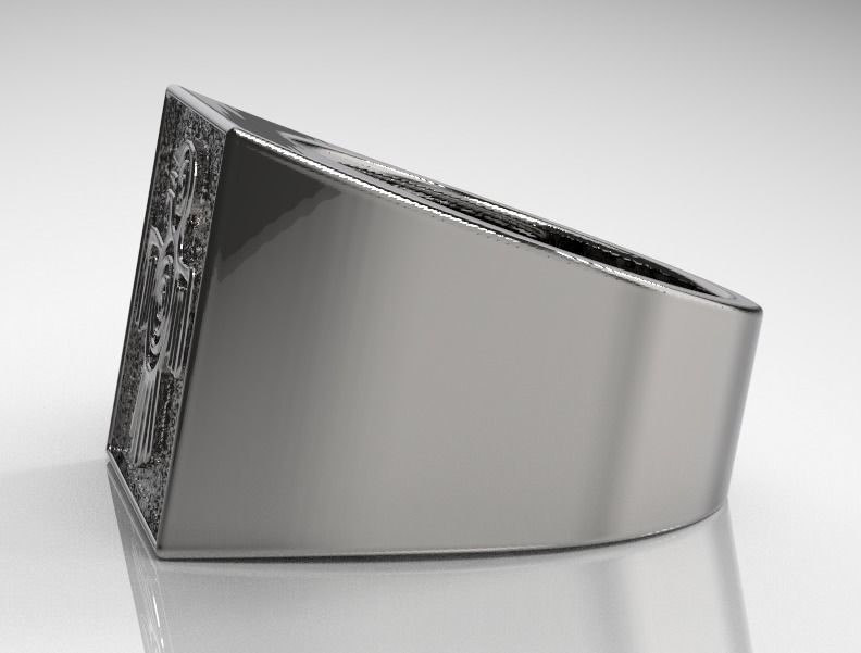 ring signet eagle indian 3D print model_5